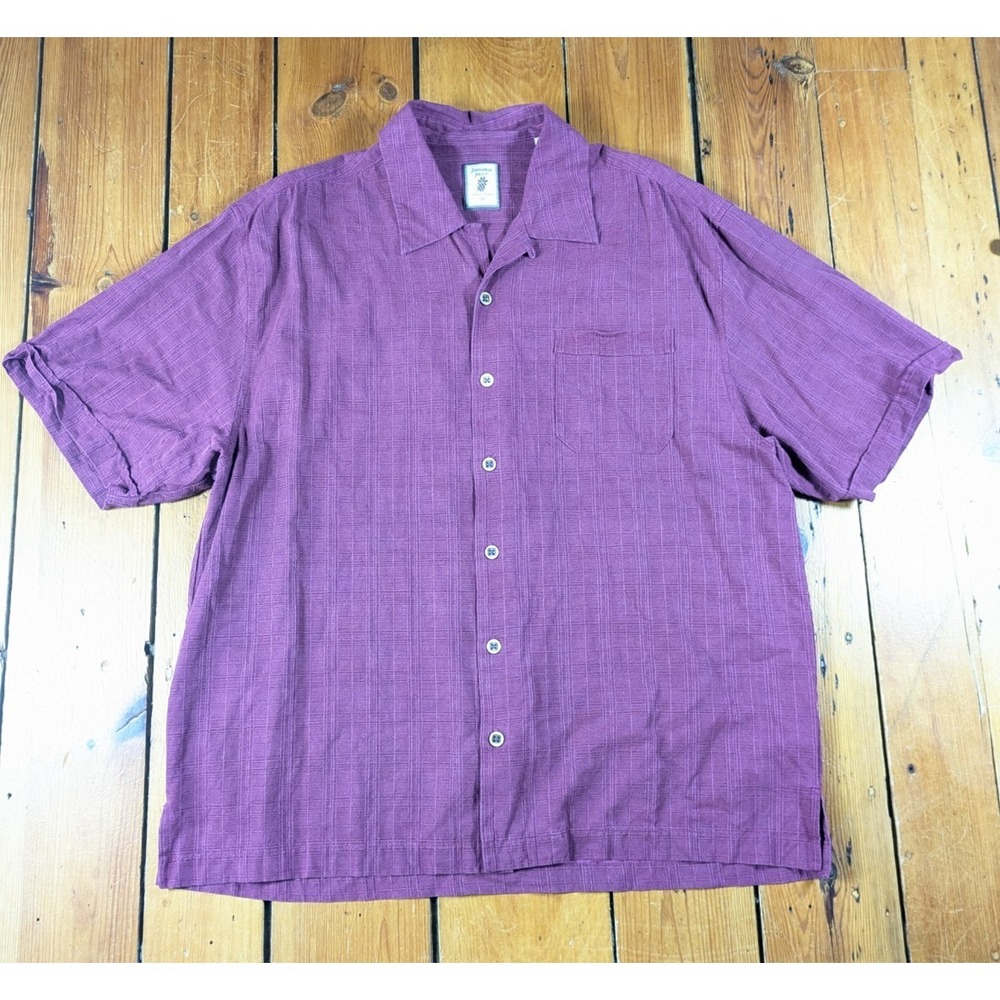 Jamaica Jaxx Shirt Men's XL Purple Button Up Silk Casual‎ Outdoors Travel Resort